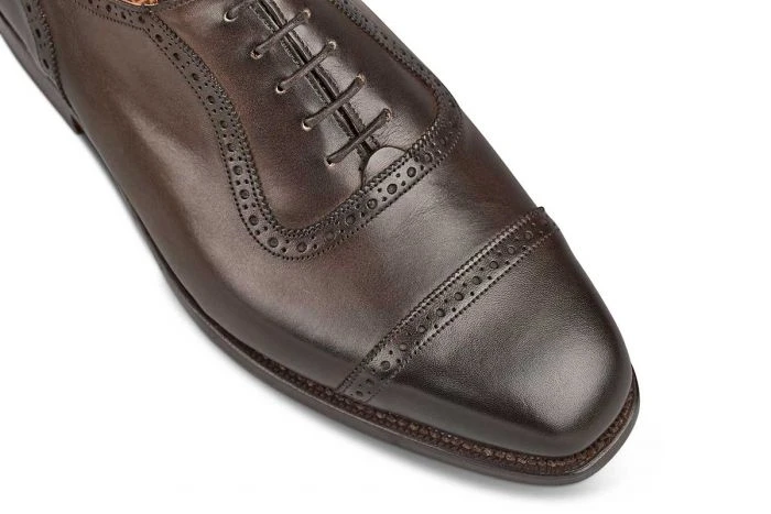 Belgrave Toecap Oxford City Shoe - Espresso Burnished 2 Belgrave Toecap Oxford City Shoe - Espresso Burnished - Image 2
