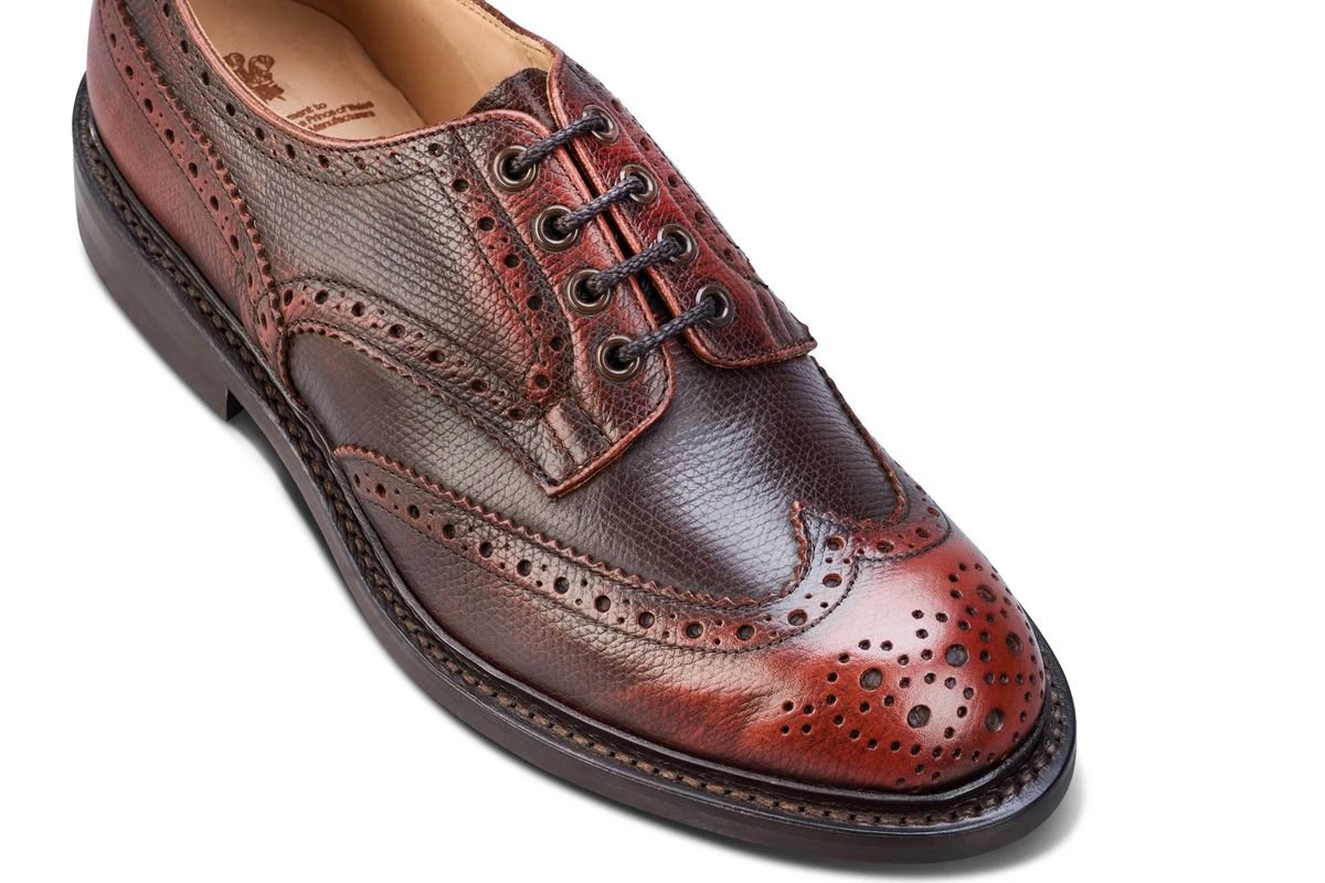 Bourton Country Shoe - Burgundy Cross Hatch 2 Bourton Country Shoe - Burgundy Cross Hatch - Image 2