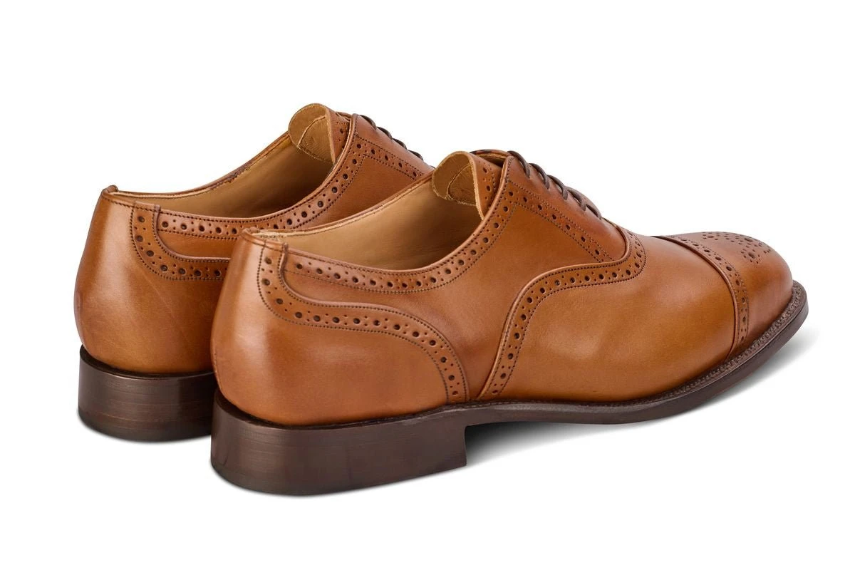Cambridge JS9518 Brogue Toecap Oxford City Shoe - Beechnut (Multiple Width Fittings) 4 Cambridge JS9518 Brogue Toecap Oxford City Shoe - Beechnut (Multiple Width Fittings) - Image 4