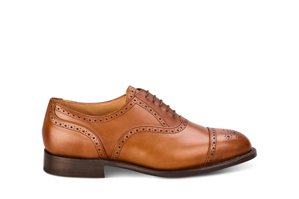 Cambridge JS9518 Brogue Toecap Oxford City Shoe - Beechnut (Multiple Width Fittings) 1 Cambridge JS9518 Brogue Toecap Oxford City Shoe - Beechnut (Multiple Width Fittings)