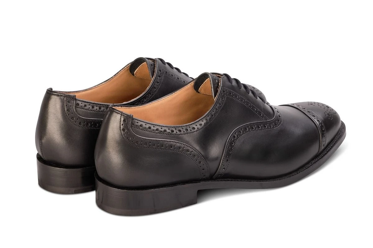 Cambridge JS9518 Brogue Toecap Oxford City Shoe - Black (Multiple Width Fittings) 4 Cambridge JS9518 Brogue Toecap Oxford City Shoe - Black (Multiple Width Fittings) - Image 4