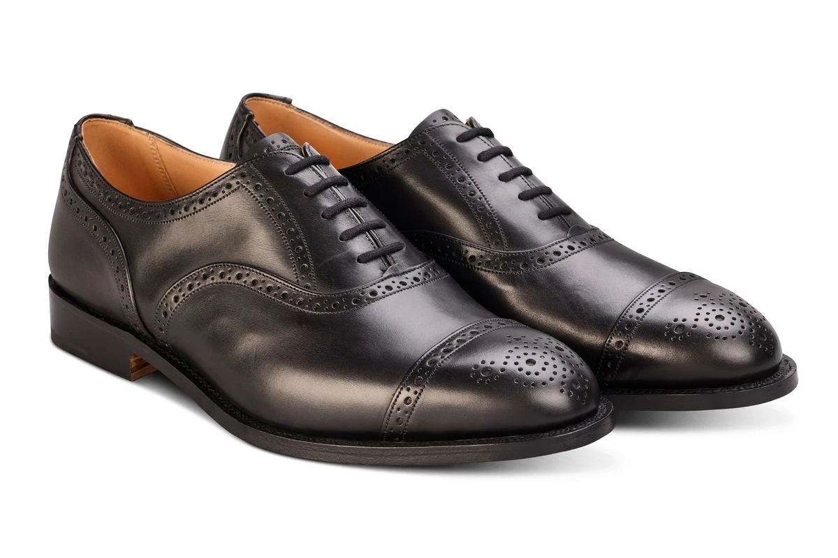 Cambridge JS9518 Brogue Toecap Oxford City Shoe - Black (Multiple Width Fittings) 3 Cambridge JS9518 Brogue Toecap Oxford City Shoe - Black (Multiple Width Fittings) - Image 3