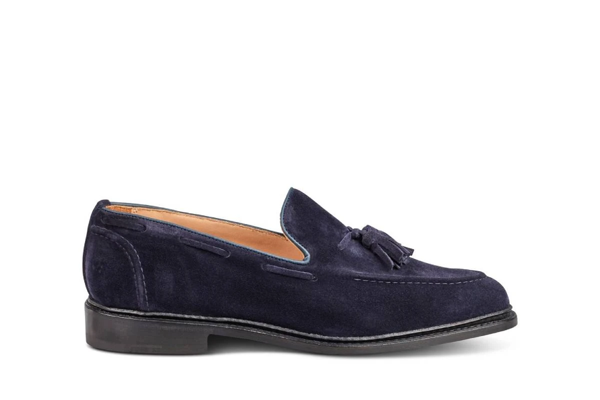 Elton Tassel Loafer - Navy Suede 1 Elton Tassel Loafer - Navy Suede