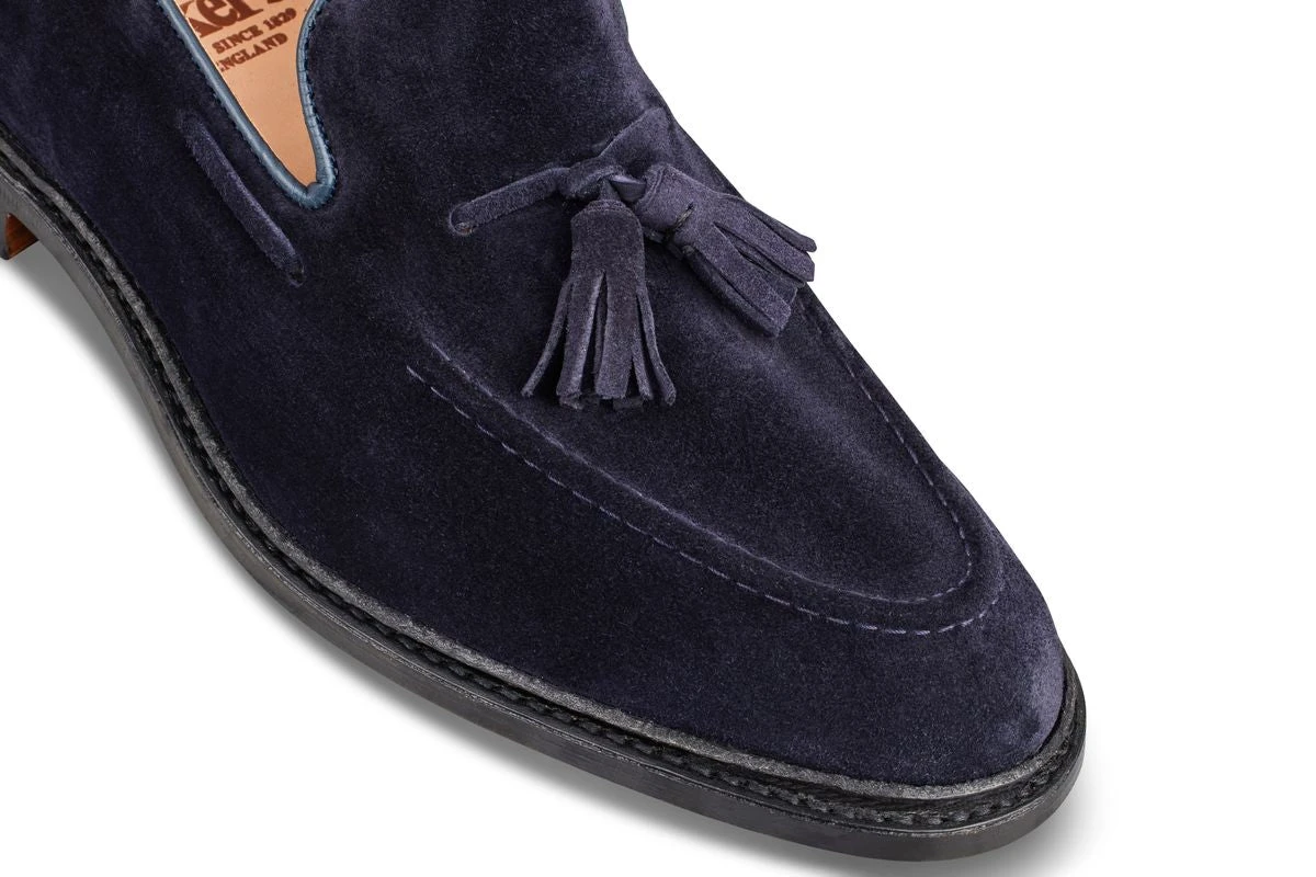 Elton Tassel Loafer - Navy Suede 2 Elton Tassel Loafer - Navy Suede - Image 2
