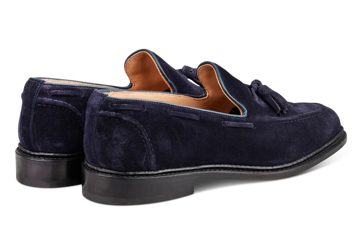 Elton Tassel Loafer - Navy Suede 4 Elton Tassel Loafer - Navy Suede - Image 4