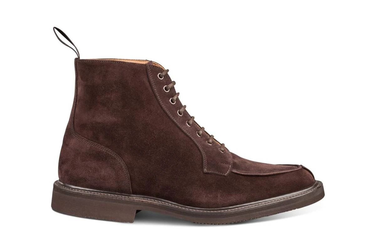 Lawrence Apron Front Derby Boot - Coffee Suede 1 Lawrence Apron Front Derby Boot - Coffee Suede