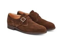 Mayfair Single Buckle Monk Shoe - Chocolate Suede -Chic Shoes Store mayfair single buckle monk shoe chocolate suede 408058