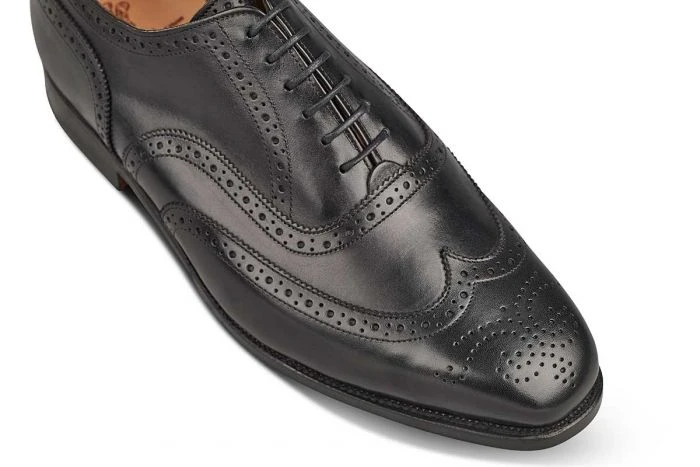 Piccadilly Brogue Oxford City Shoe - Black 2 Piccadilly Brogue Oxford City Shoe - Black - Image 2