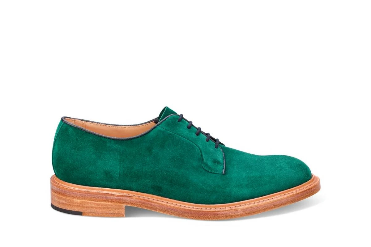 Robert Derby Shoe - Bright Green Castorino Suede 1 Robert Derby Shoe - Bright Green Castorino Suede