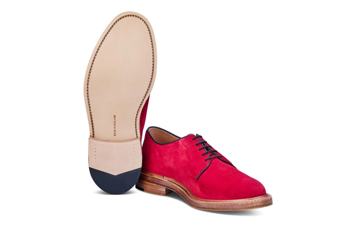 Robert Derby Shoe - Bright Red Castorino Suede 5 Robert Derby Shoe - Bright Red Castorino Suede - Image 5