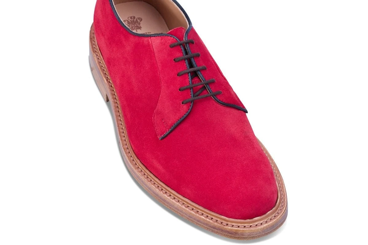 Robert Derby Shoe - Bright Red Castorino Suede 2 Robert Derby Shoe - Bright Red Castorino Suede - Image 2