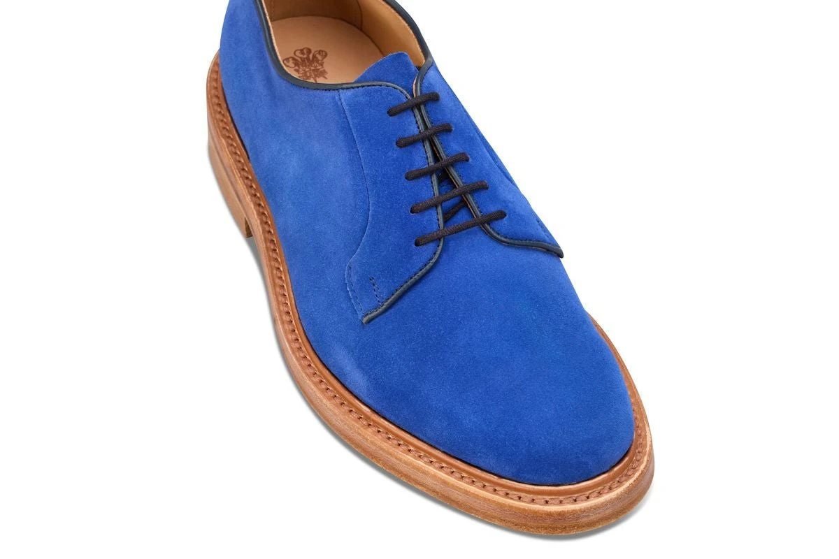 Robert Derby Shoe - Electric Blue Castorino Suede 2 Robert Derby Shoe - Electric Blue Castorino Suede - Image 2