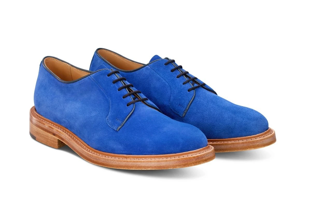 Robert Derby Shoe - Electric Blue Castorino Suede 3 Robert Derby Shoe - Electric Blue Castorino Suede - Image 3