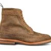 Simon Longwing Brogue Boot - Peanut Reverse Suede