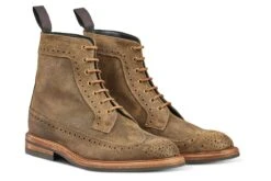 Simon Longwing Brogue Boot - Peanut Reverse Suede -Chic Shoes Store simon longwing brogue boot peanut reverse suede 606436