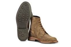 Simon Longwing Brogue Boot - Peanut Reverse Suede -Chic Shoes Store simon longwing brogue boot peanut reverse suede 865616