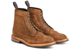 Simon Longwing Brogue Boot - Snuff Repello Suede -Chic Shoes Store simon longwing brogue boot snuff repello suede 332632
