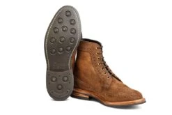 Simon Longwing Brogue Boot - Snuff Repello Suede -Chic Shoes Store simon longwing brogue boot snuff repello suede 530077