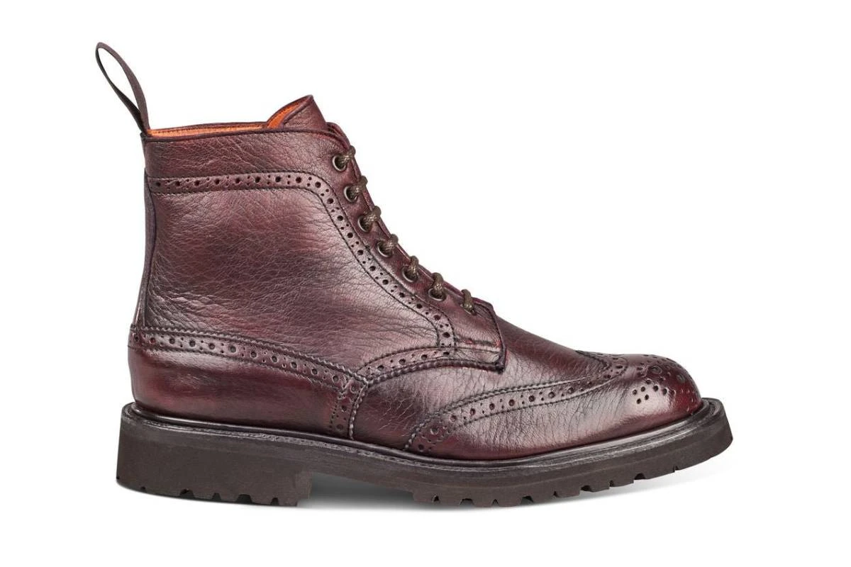 Stephy Brogue Boot - Olivvia Deerskin - Burgundy 1 Stephy Brogue Boot - Olivvia Deerskin - Burgundy