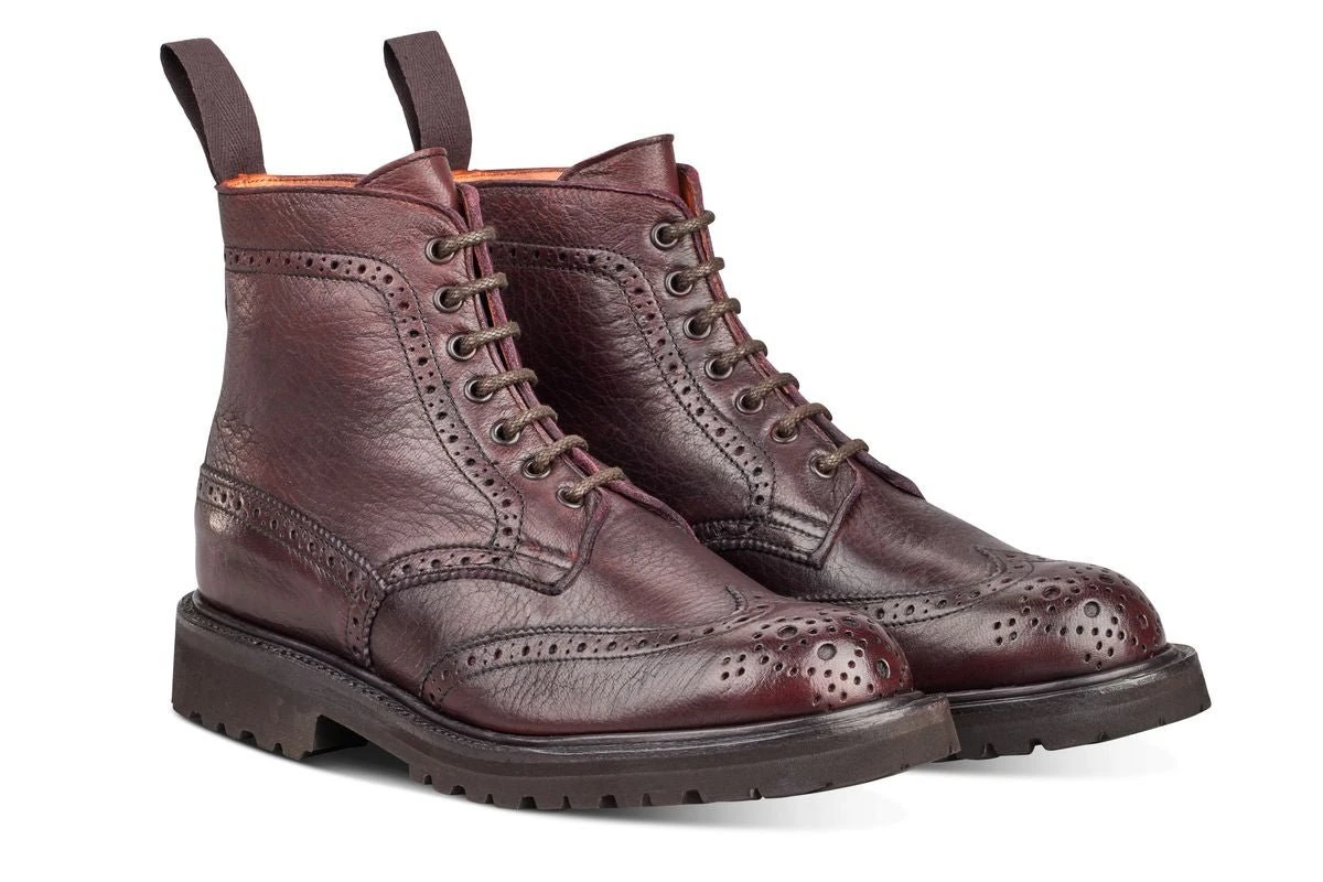 Stephy Brogue Boot - Olivvia Deerskin - Burgundy 4 Stephy Brogue Boot - Olivvia Deerskin - Burgundy - Image 4