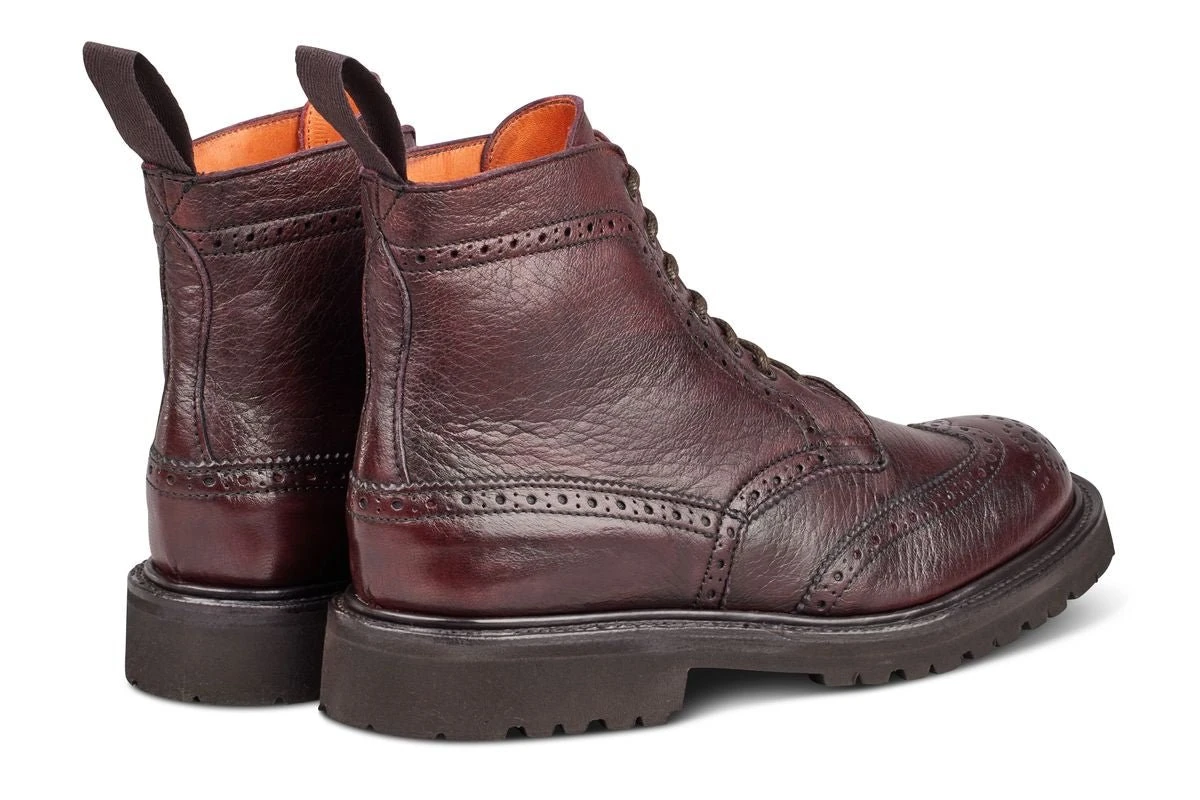 Stephy Brogue Boot - Olivvia Deerskin - Burgundy 3 Stephy Brogue Boot - Olivvia Deerskin - Burgundy - Image 3