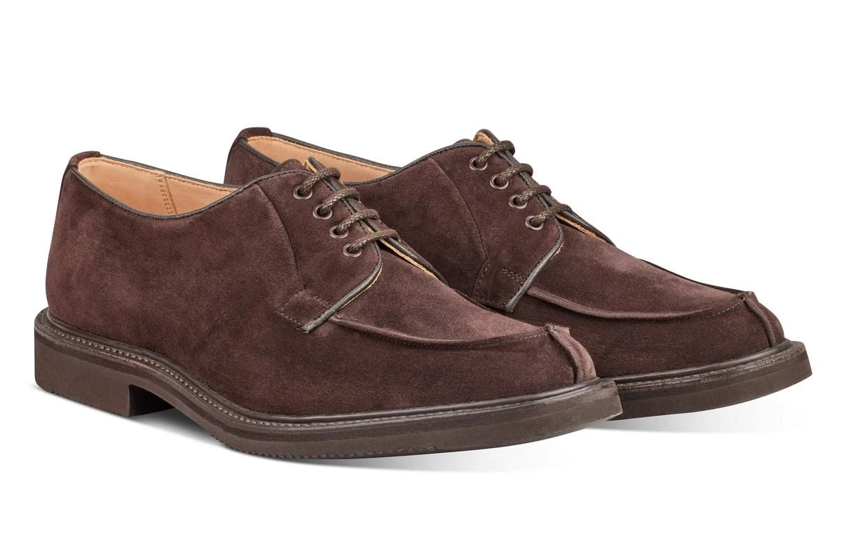 Stuart Apron Front Derby Shoe - Coffee Suede 3 Stuart Apron Front Derby Shoe - Coffee Suede - Image 3