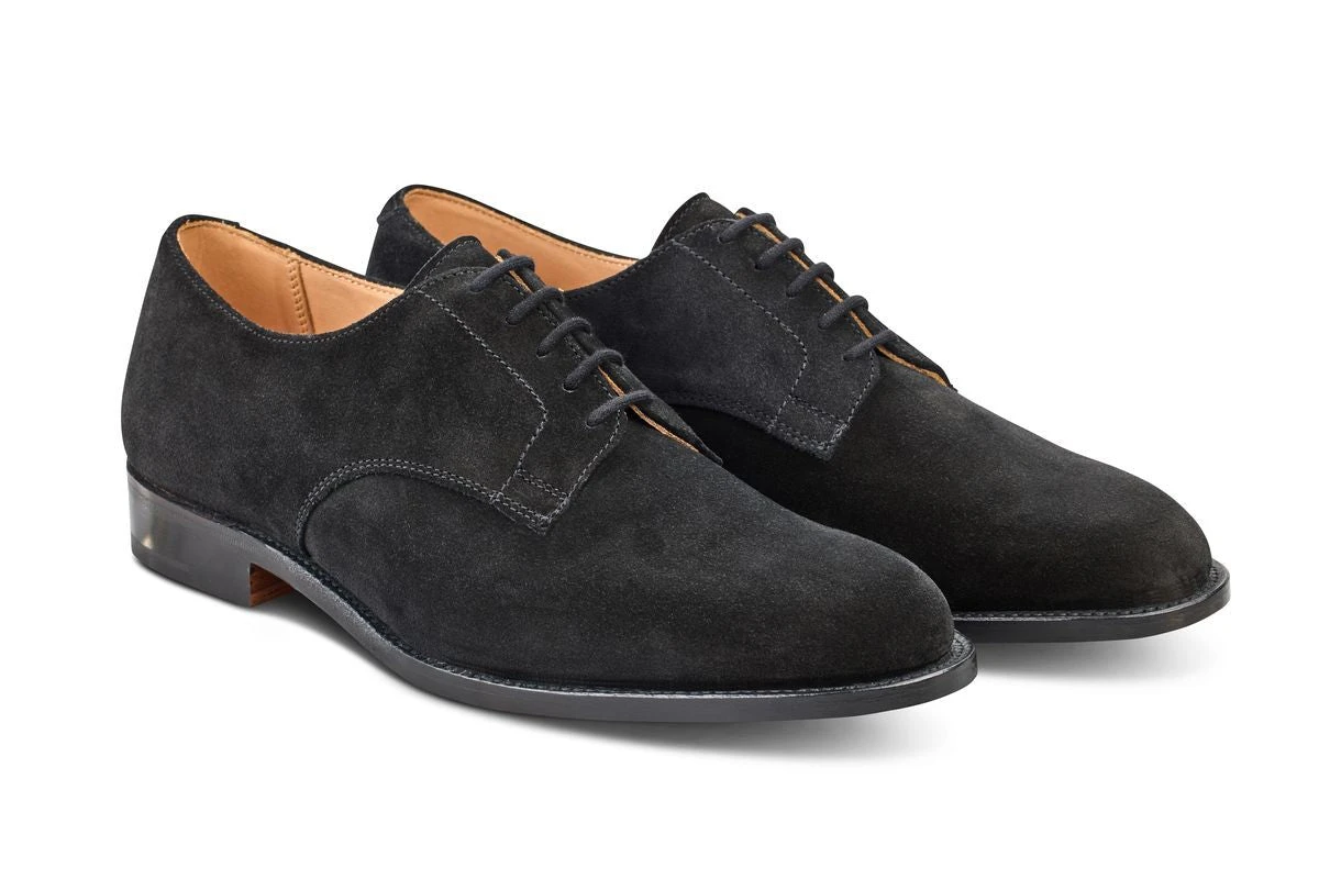 Wiltshire Plain Derby City Shoe - Black Castorino Suede 3 Wiltshire Plain Derby City Shoe - Black Castorino Suede - Image 3
