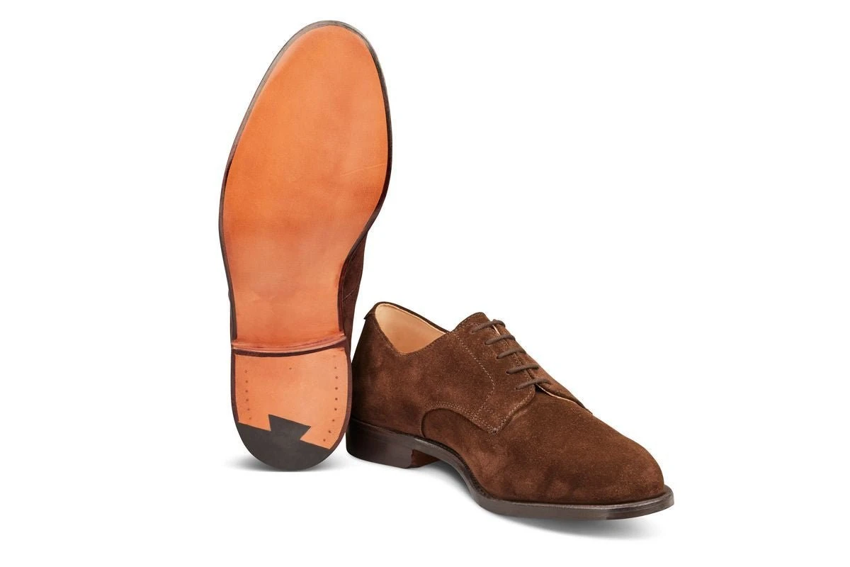 Wiltshire Plain Derby City Shoe - Chocolate Repello Suede 5 Wiltshire Plain Derby City Shoe - Chocolate Repello Suede - Image 5