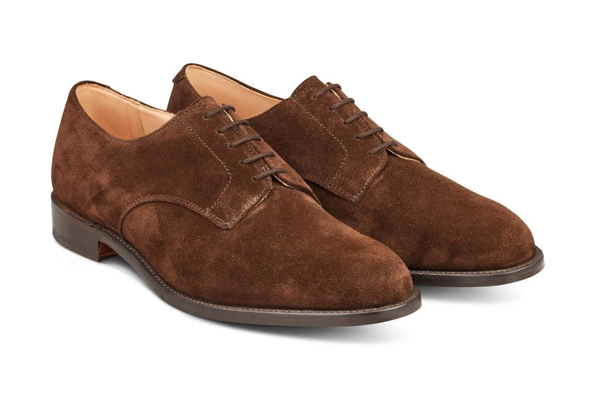 Wiltshire Plain Derby City Shoe - Chocolate Repello Suede 3 Wiltshire Plain Derby City Shoe - Chocolate Repello Suede - Image 3
